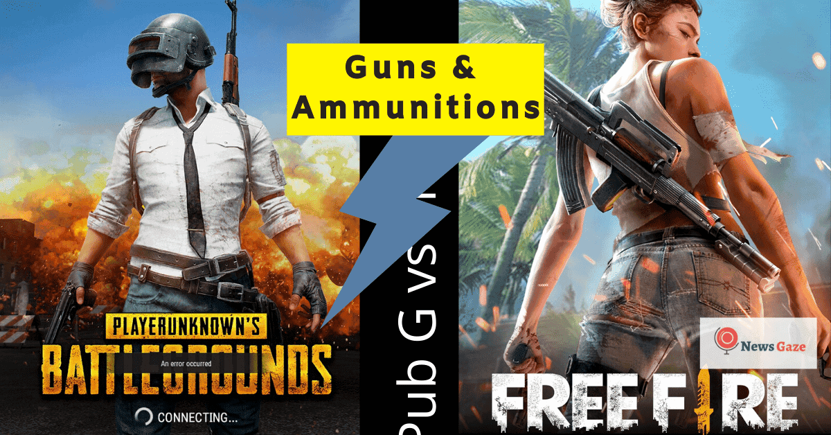 pubg vs freefire guns & ammutation-min